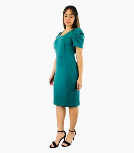 Vestido entallado largo a la rodilla, manga corta - Calvin Klein