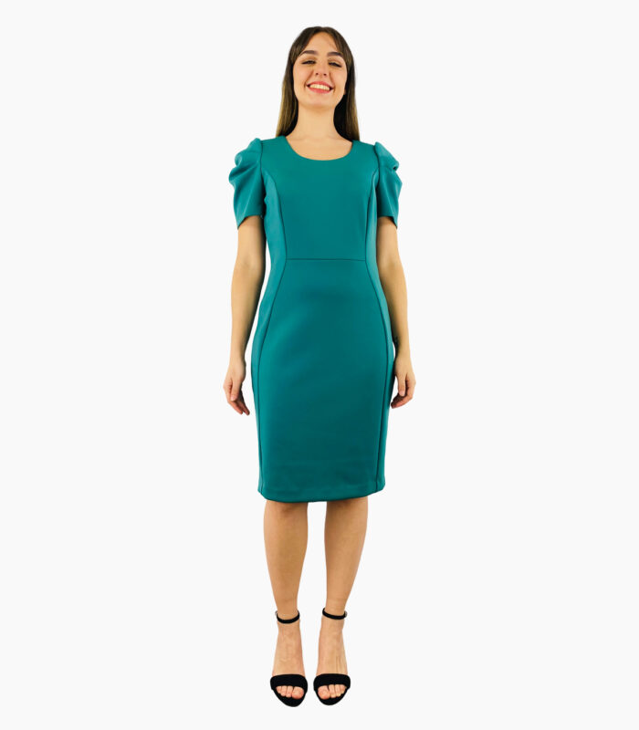 Vestido entallado largo a la rodilla, manga corta - Calvin Klein