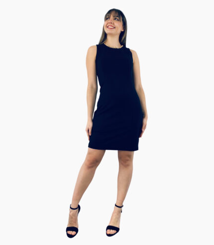 Vestido clásico entallado negro sin mangas - Michael Kors