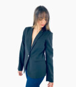 Blazer entallado de cuello solapa negro - Calvin Klein