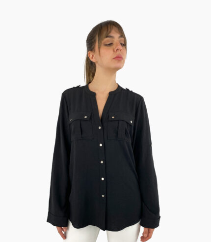 Camisa de botones y bolsillos con tapa - Calvin Klein