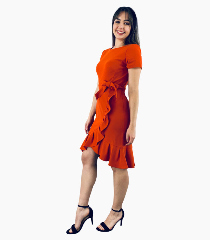 Vestido a la rodilla con volante - Calvin Klein