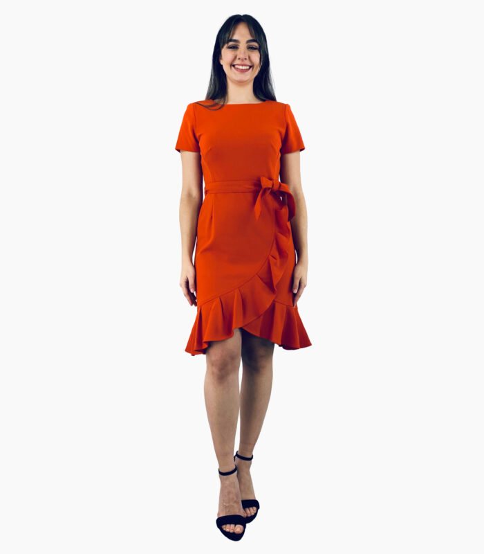 Vestido a la rodilla con volante - Calvin Klein