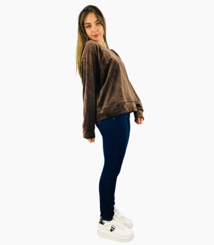 Sudadera velvet marrón - DKNY