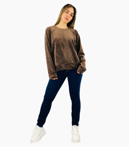 Sudadera velvet marrón - DKNY