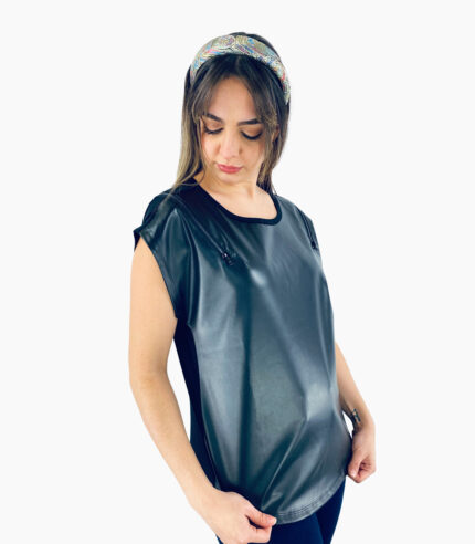 Camiseta hombro caído polipiel - DKNY