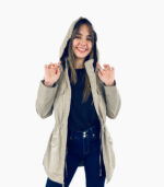 Chubasquero con capucha ajustable beige - Michael Kors