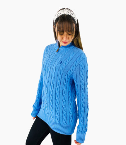 Jersey de punto trenzado azul - Ralph Lauren