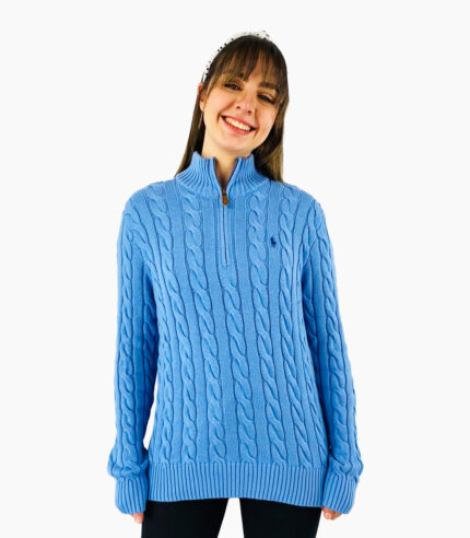 Jersey de punto trenzado azul - Ralph Lauren
