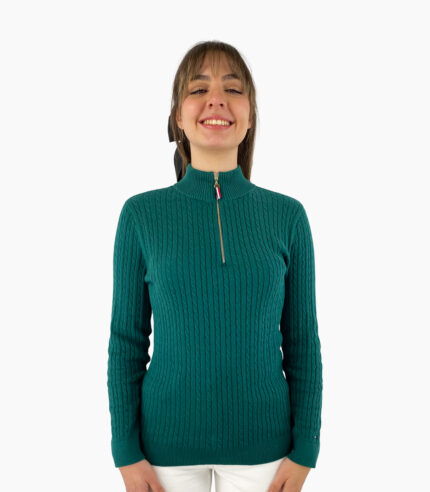 Jersey tejido cuello alto con cremallera - Tommy Hilfiger