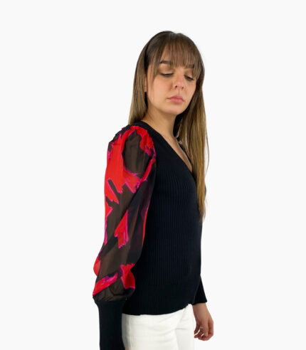 Jersey manga larga tipo jamón - DKNY