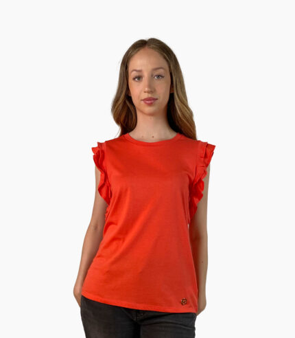 Camiseta manga corta de doble volante - Michael Kors