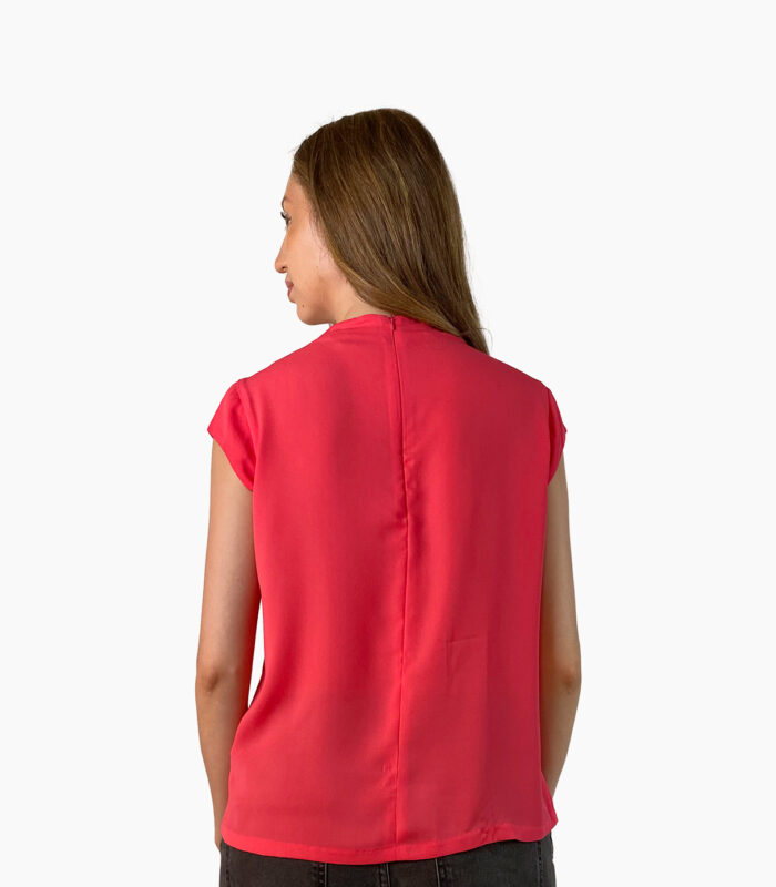 Blusa cuello alto liso rosa fucsia - Calvin Klein