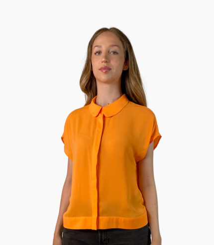 Camisa naranja manga caída - DKNY