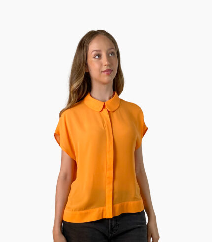 Camisa naranja manga caída - DKNY