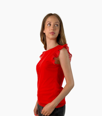 Camiseta manga de volante - DKNY