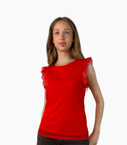 Camiseta manga de volante - DKNY