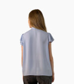 Blusa azul cielo cuello alto con lazada - Calvin Klein