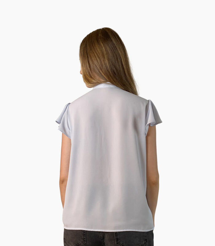 Blusa gris claro cuello alto con lazada - Calvin Klein