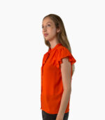 Blusa naranja cuello alto con lazada - Calvin Klein