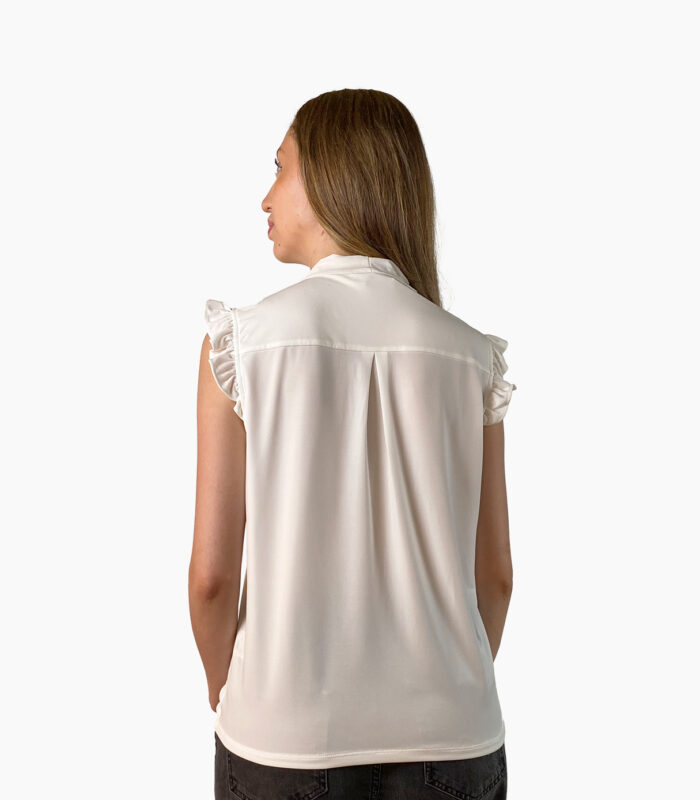 Blusa cuello alto con lazada y manga de volante - Calvin Klein